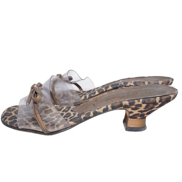 Beverly Feldman Love & Desire Vintage Leopard Print Kitten Heels, Size 7 - Picture 4 of 9